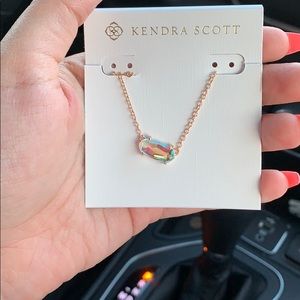 Kendra Scott rose gold dichroic glass necklace